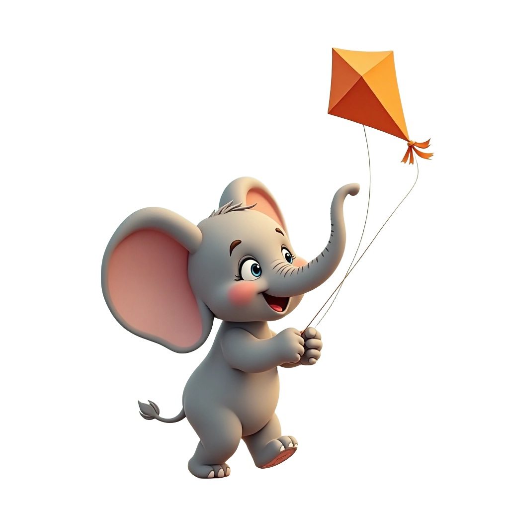 Elephant Flying a Kite